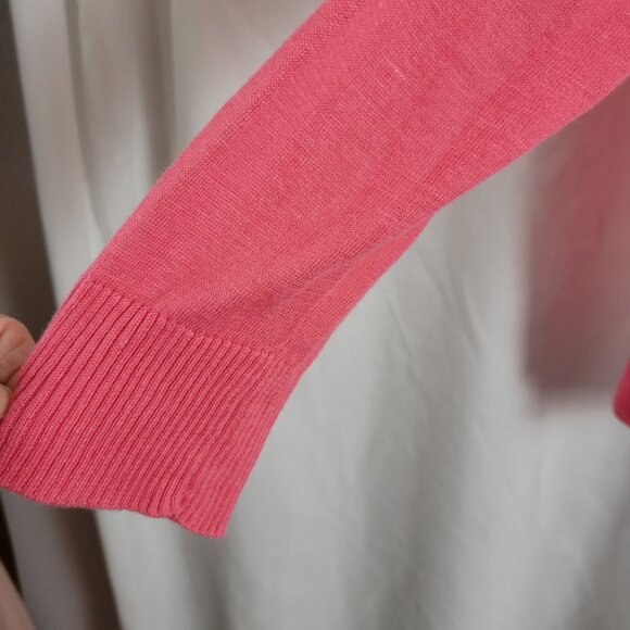 NEW Apt. 9 Cardigan Open Stitch Yoke Wish Pink XL Long Sleeve Sheer lightwt NWT - Picture 5 of 10